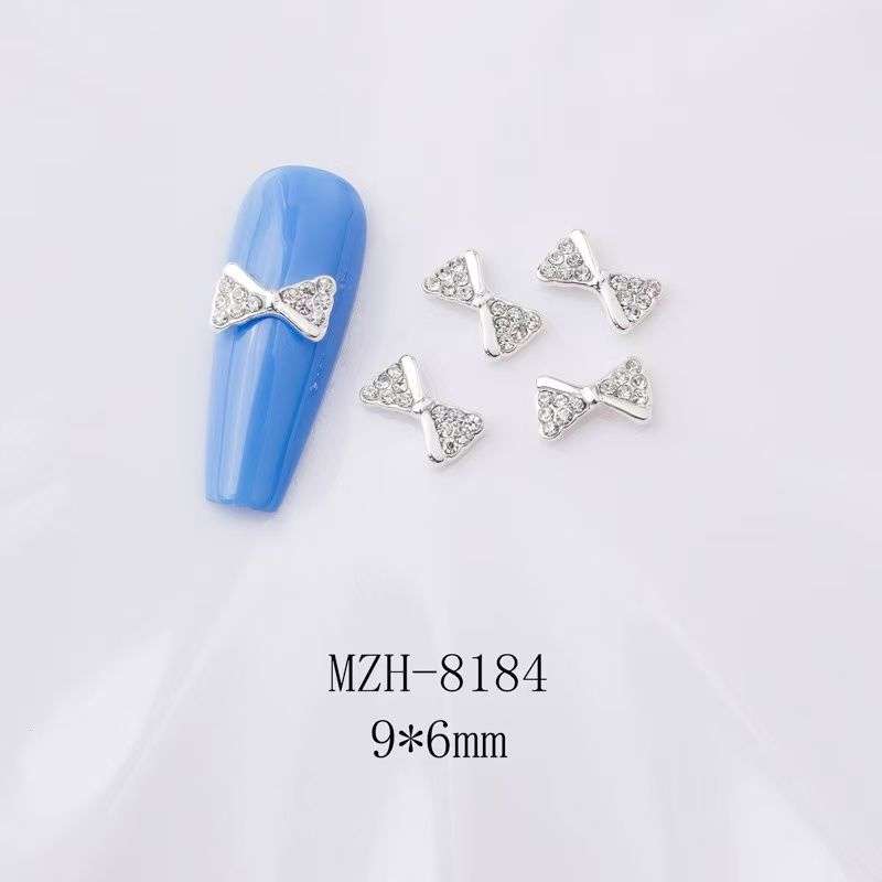 Crown Bowtie Alloy Nail Rhinstone 5pcs-  MZH-8184