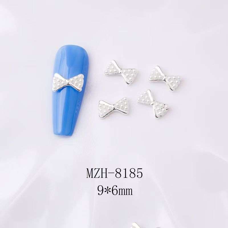 Crown Bowtie Alloy Nail Rhinstone 5pcs-  MZH-8185