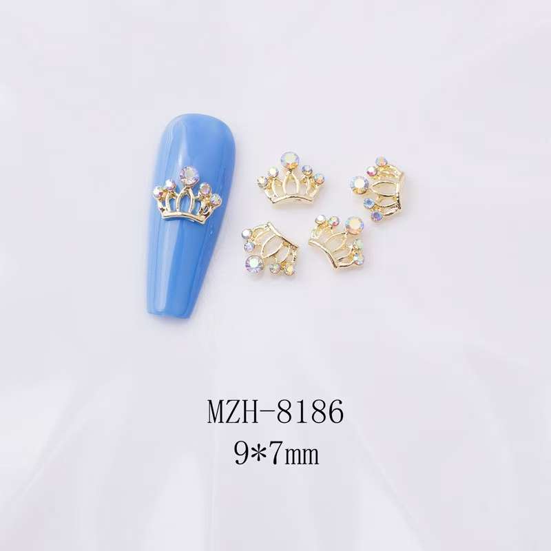 Crown Bowtie Alloy Nail Rhinstone 5pcs-  MZH-8186
