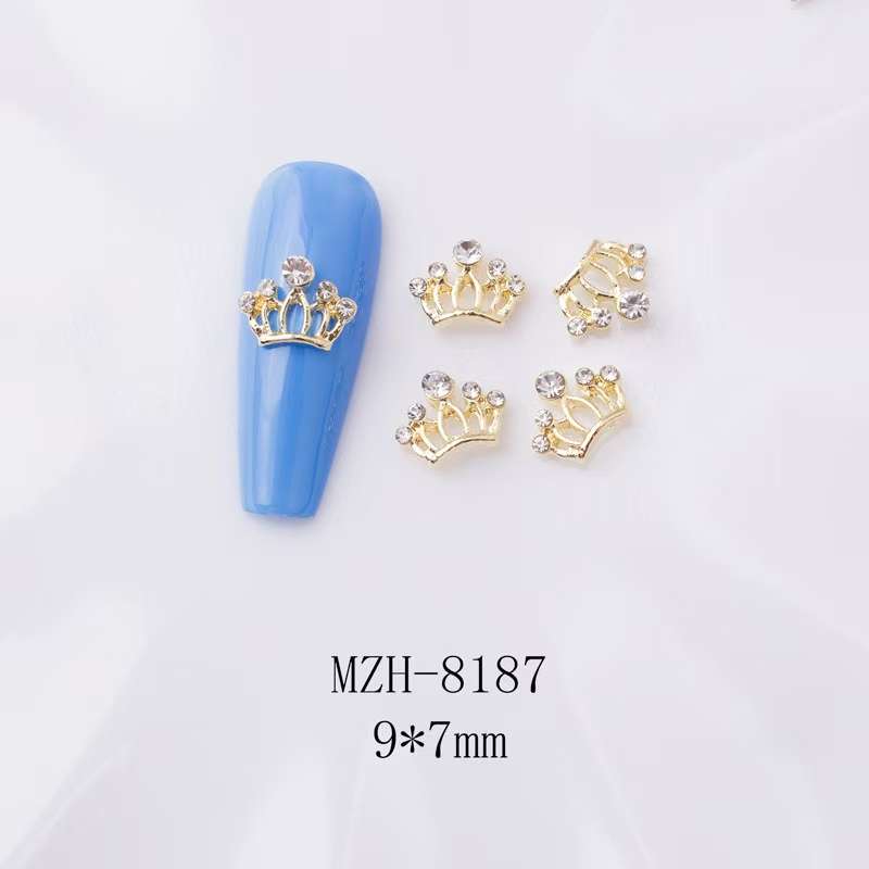 Crown Bowtie Alloy Nail Rhinstone 5pcs-  MZH-8187