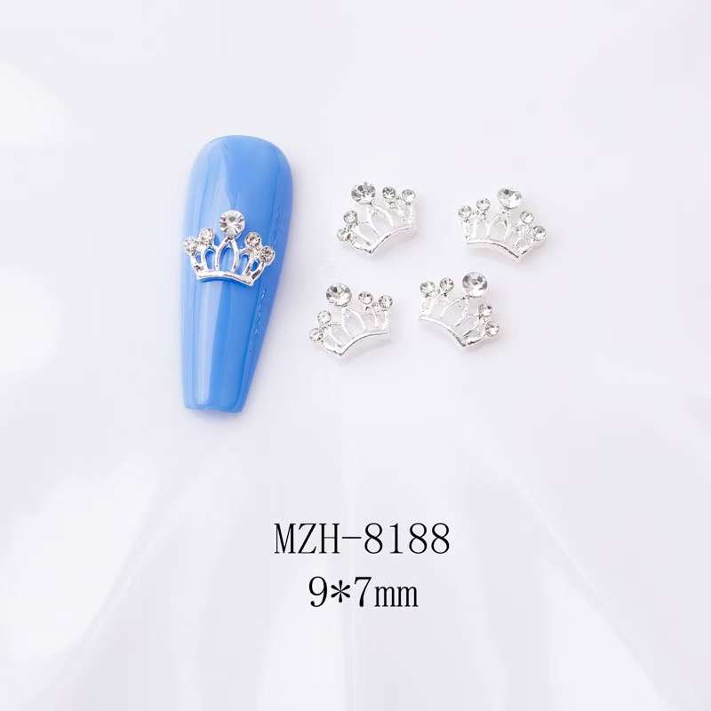 Crown Bowtie Alloy Nail Rhinstone 5pcs-  MZH-8188
