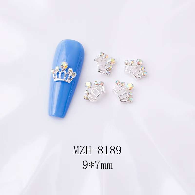 Crown Bowtie Alloy Nail Rhinstone 5pcs-  MZH-8189