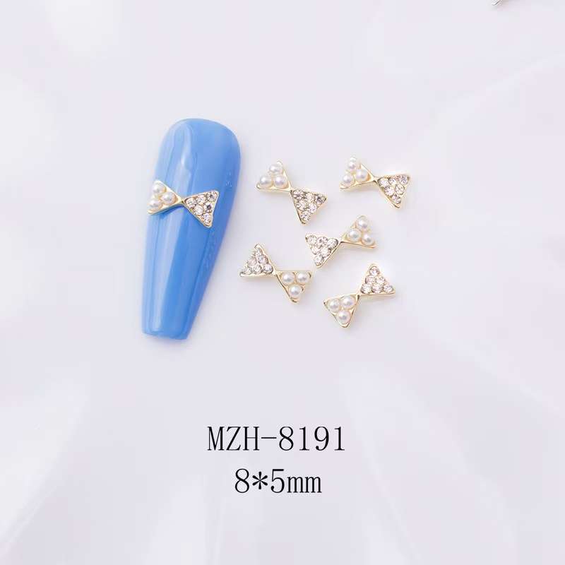 Crown Bowtie Alloy Nail Rhinstone 5pcs-  MZH-8191