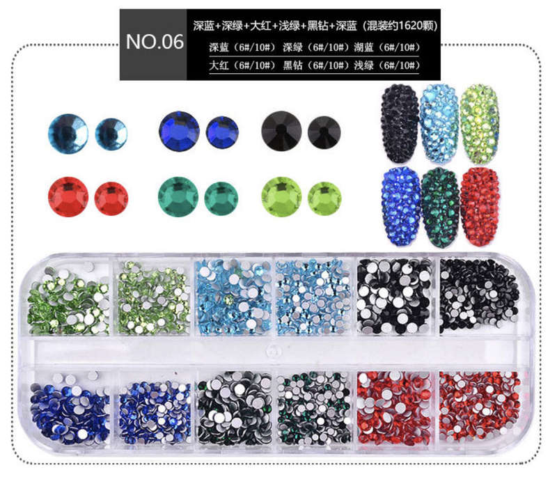 12 grids Mix Colour Diamonds 1440pcs