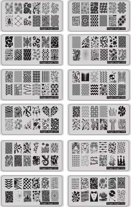 Nail Stamping Metal Plate - Finger Angel message number