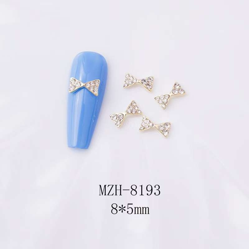 Crown Bowtie Alloy Nail Rhinstone 5pcs-  MZH-8193