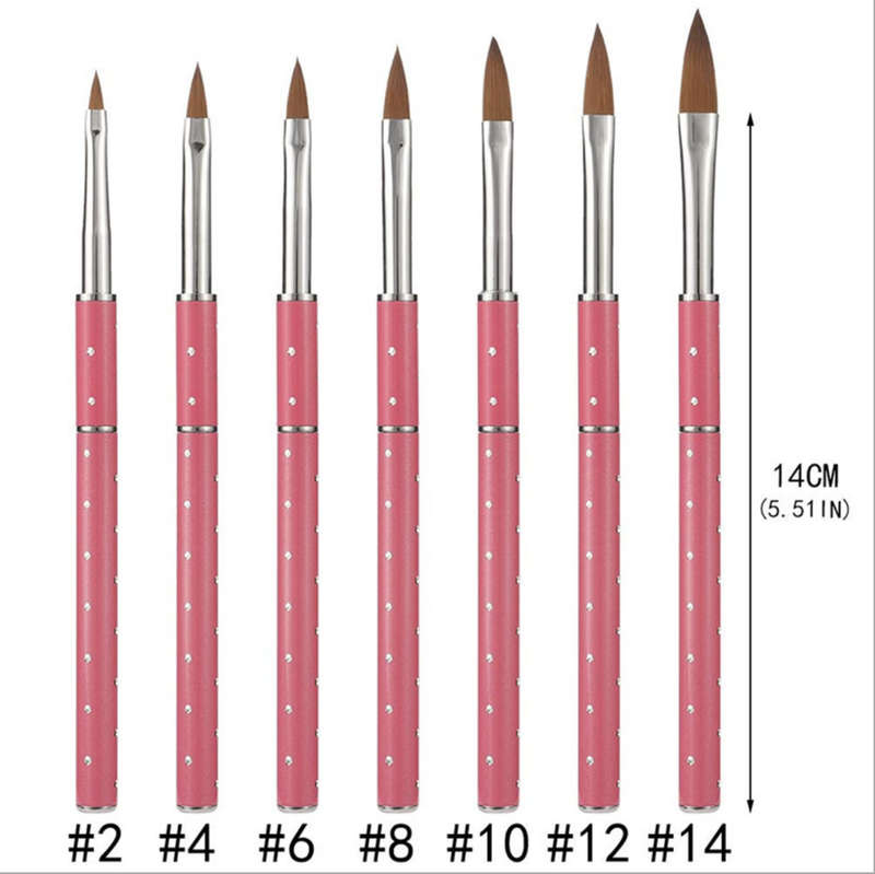 Pink Acrylic Brush with diamond handle message brush size