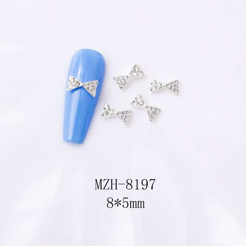 Crown Bowtie Alloy Nail Rhinstone 5pcs-  MZH-8197
