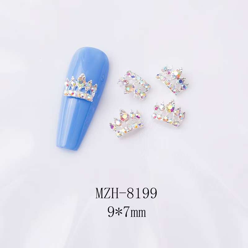 Crown Bowtie Alloy Nail Rhinstone 5pcs-  MZH-8199