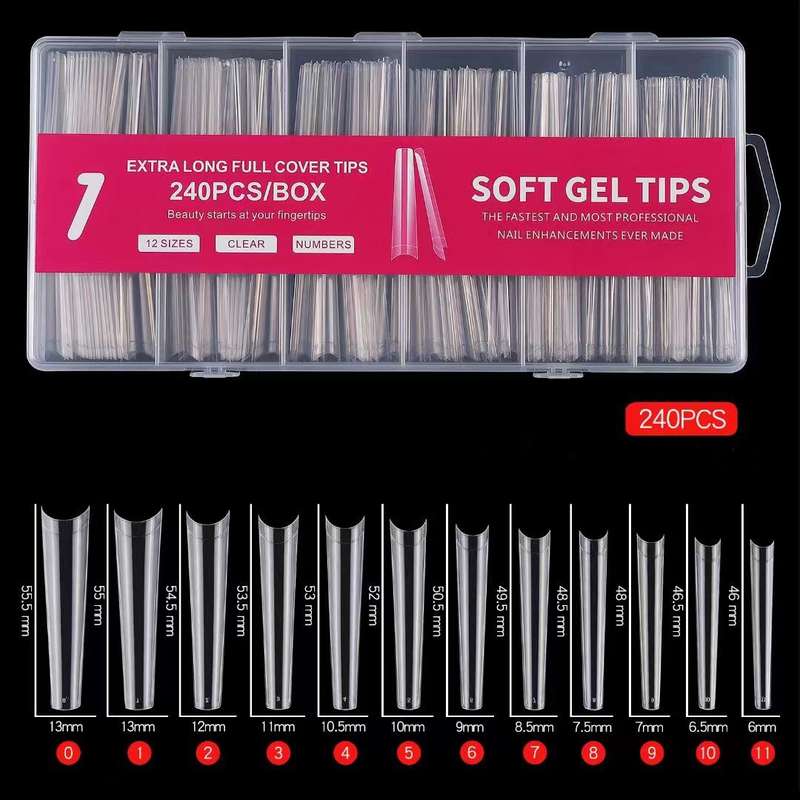 Extra Long Square Gel x Nail Tips 240PCS XXXL number 1