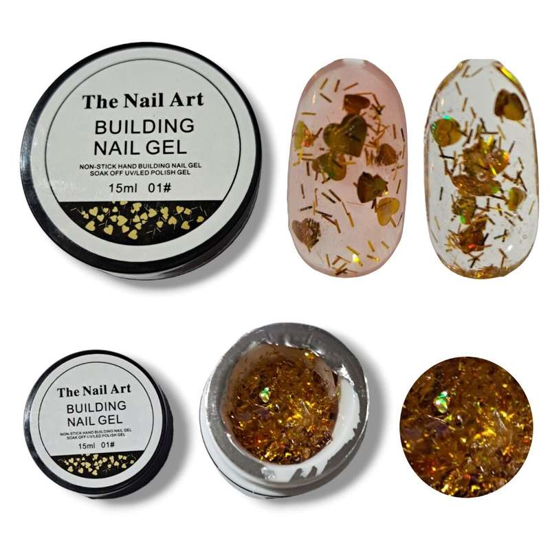 Non-stick Glitter builder gel 15ml - Message number