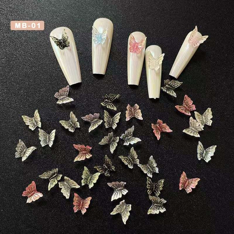 Mini Icy Transparent Butterfly Nail Rhinestones 20pcs- Starfish  MB-01