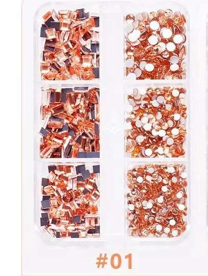 6 Grids Flat Bottom Rhinestone - 1
