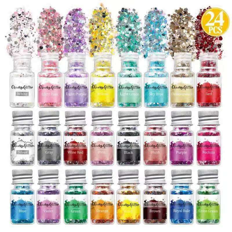 24pcs Galaxy Chunky Glitter