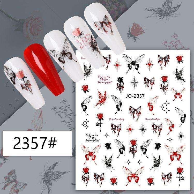 TNA Butterfly Nail Sticker JO2354-2365 8*10cm -JO-2357