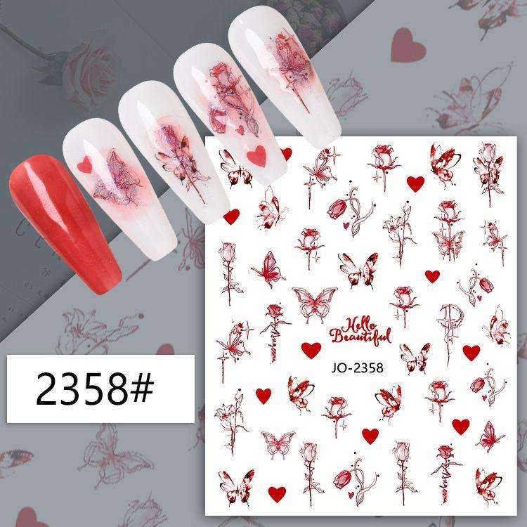 TNA Butterfly Nail Sticker JO2354-2365 8*10cm -JO-2358