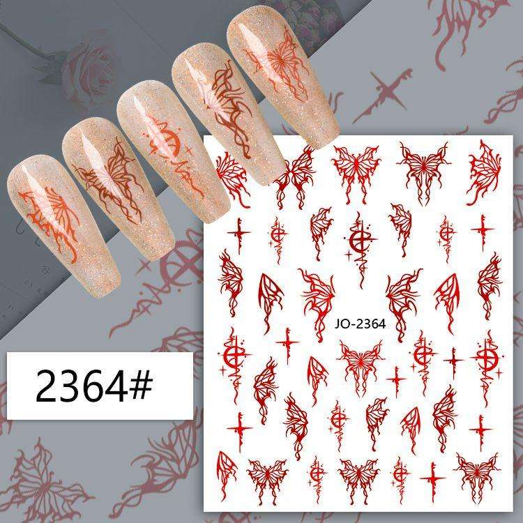 TNA Butterfly Nail Sticker JO2354-2365 8*10cm -JO-2364
