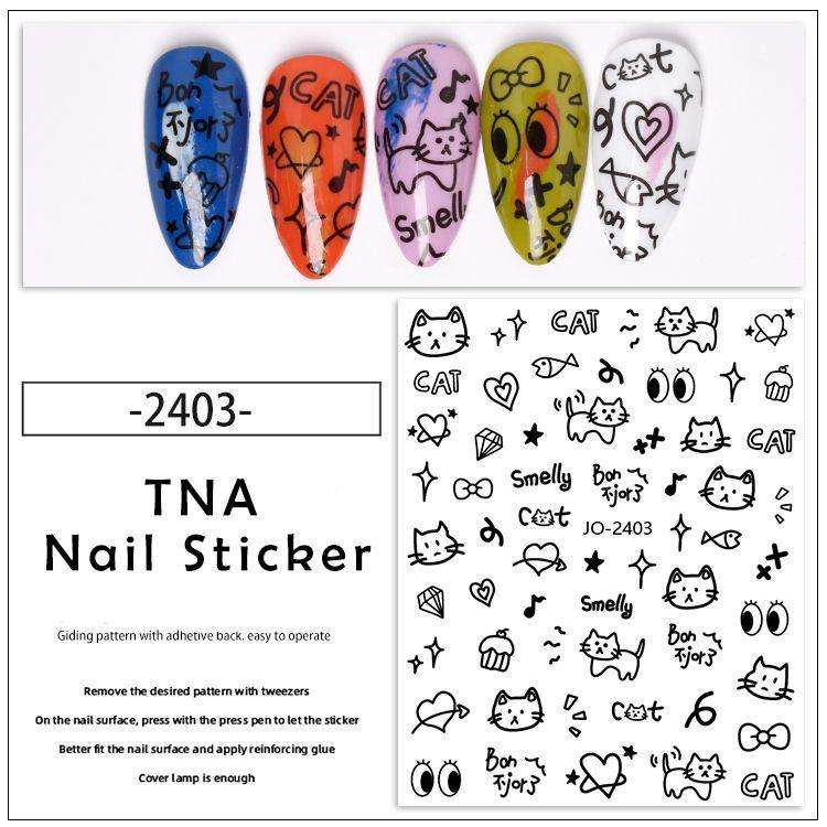 TNA Cute Cartoon Nail Sticker 8*10cm  JO-2403