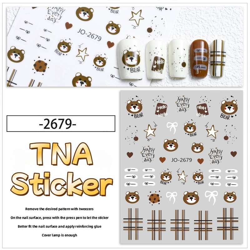 TNA Bear Nail Sticker JO2476-2681 8*10cm -JO-2679