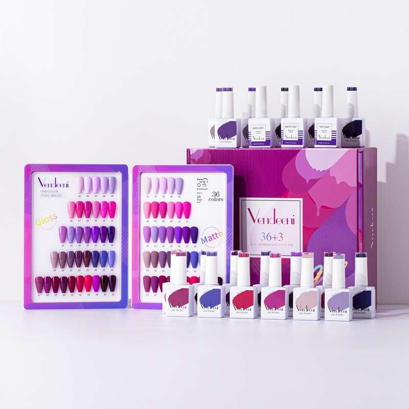 Vendeeni 36 Colors + 3 Gel with classic color chart Set 6