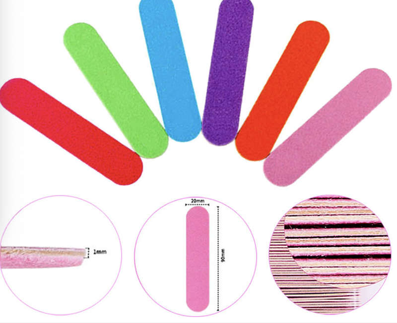 9*2cm Wooden Mini Filer 100pcs  MESSAGE COLOR