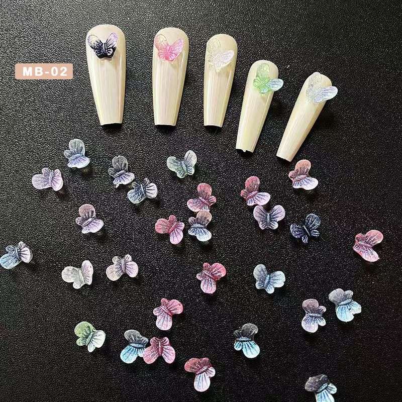 Mini Icy Transparent Butterfly Nail Rhinestones 20pcs- Starfish  MB-02