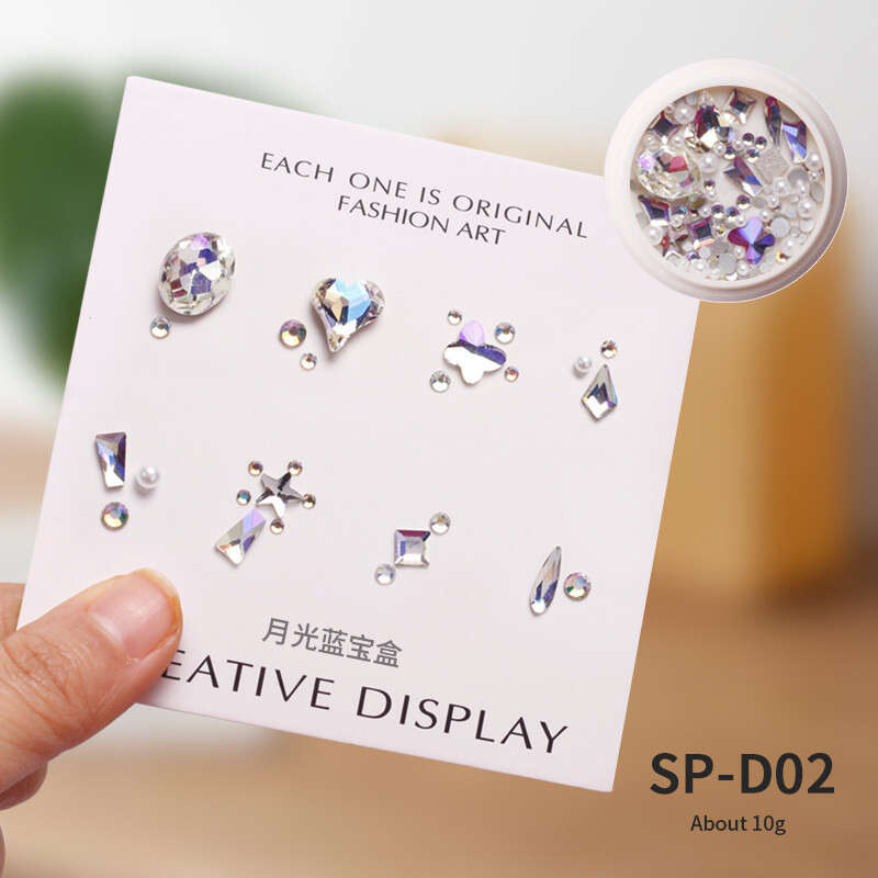 6 Grids Rhinestone Nail Decoration-  SP-D02