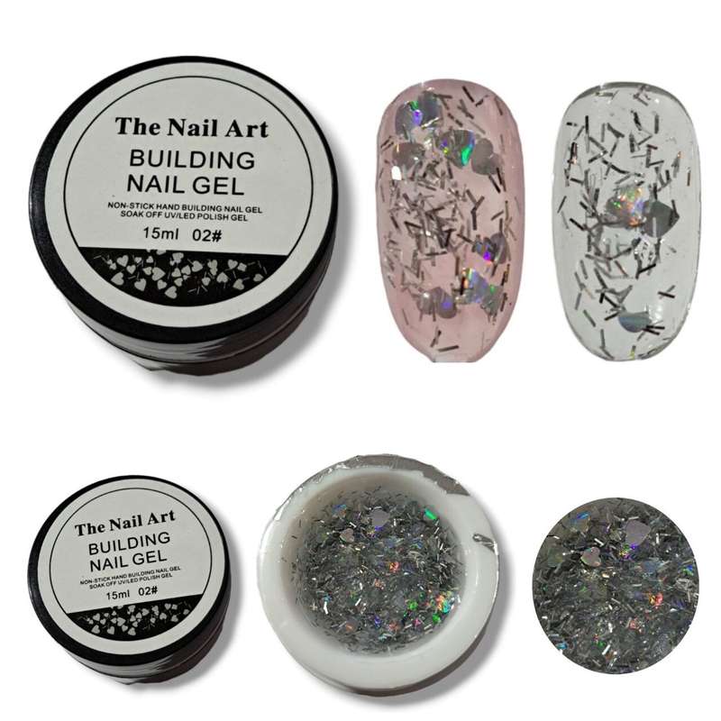 Non-stick Glitter builder gel 15ml - Message number