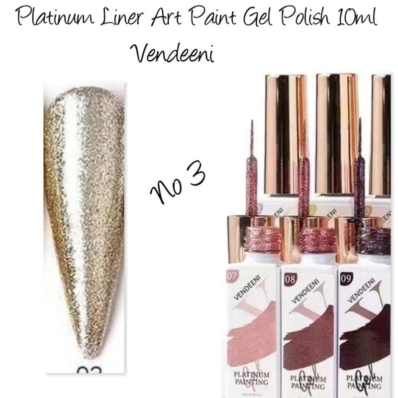 Vendeeni Platinum Liner Art Paint Gel Polish 10ml  no 3