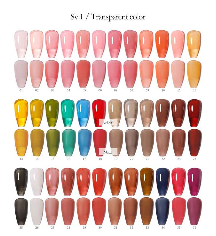 Vendeeni 36 Colors + 3 Gel with classic color chart Set 1