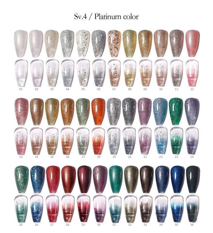 Vendeeni 36 Colors + 3 Gel with classic color chart Set 4