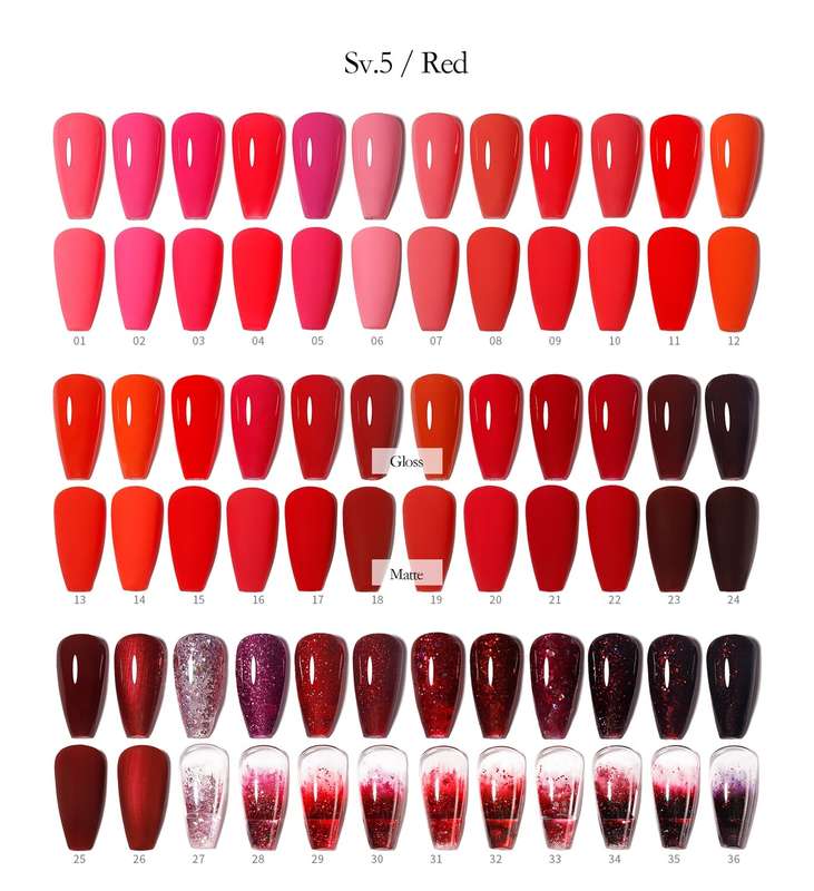 Vendeeni 36 Colors + 3 Gel with classic color chart Set 5