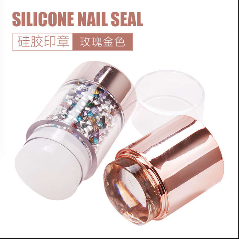 Silicone Diamond Handle Double Heads Stamper 8.5cm -Gold