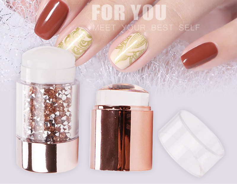 Silicone Diamond Handle Double Heads Stamper 8.5cm -Gold