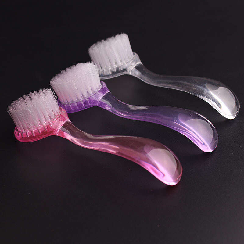 Manicure Fingernail Scrubbing Cleaning Brushes with Round Cover Long Handle