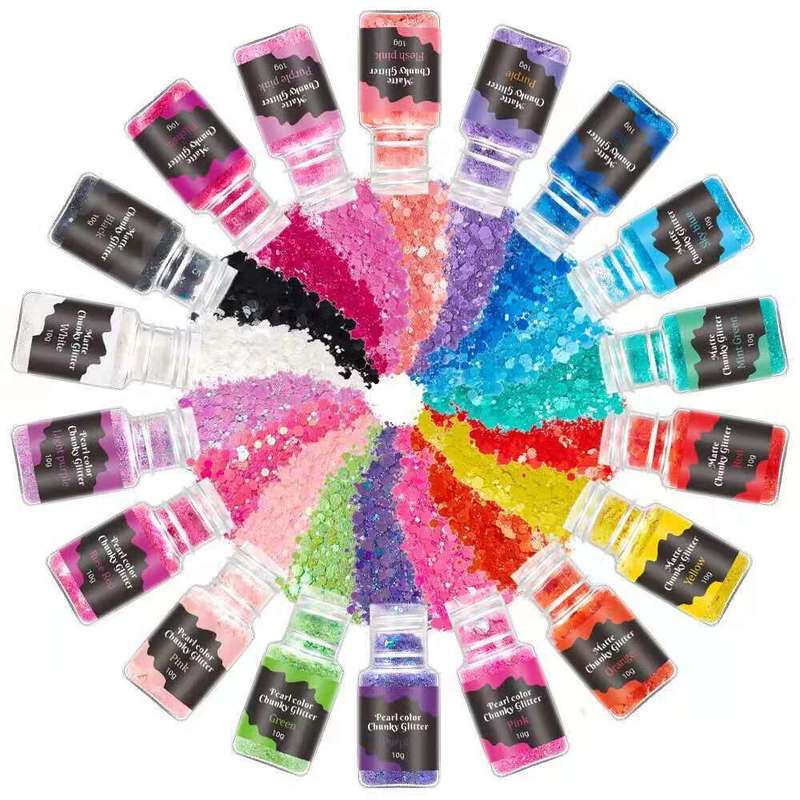24pcs Matte Chunky Glitter Set