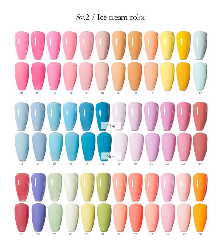 Vendeeni 36 Colors + 3 Gel with classic color chart Set 2