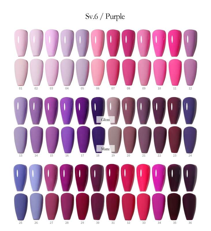 Vendeeni 36 Colors + 3 Gel with classic color chart Set 6