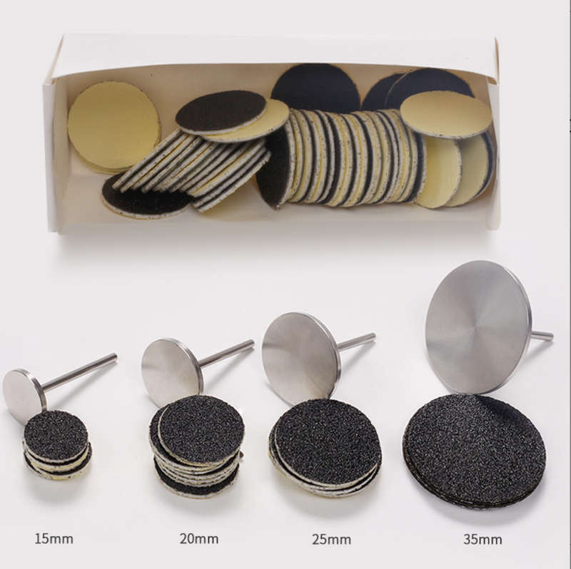 Replaceable Sanding Discs 50pcs with 1pc Metal for Electric Foot Files 120 grid -   25mm