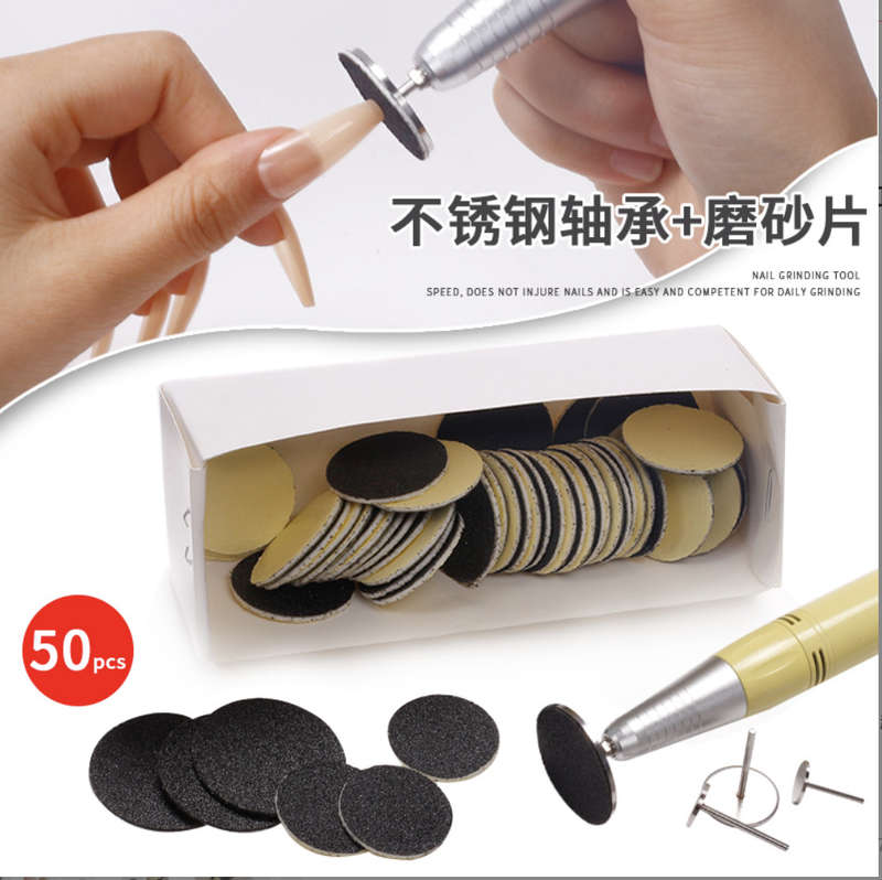 Replaceable Sanding Discs 50pcs with 1pc Metal for Electric Foot Files 120 grid -   25mm
