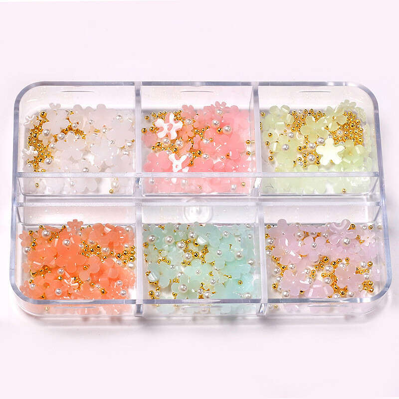 Resin Five-petal flower light-changing three-dimensional small flower ornaments