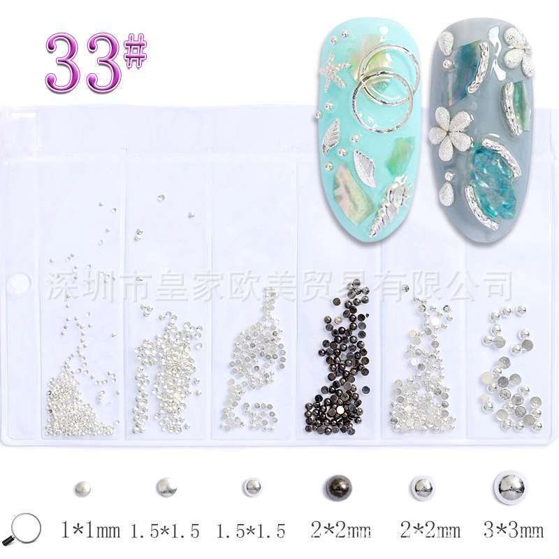 6 Grids Metal Rhinestone message number