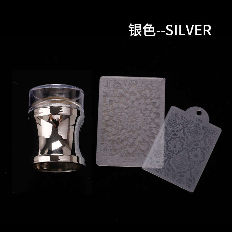 Platinum Silicone Stamper + 2 Scrapes 3.8cm with cover message number color
