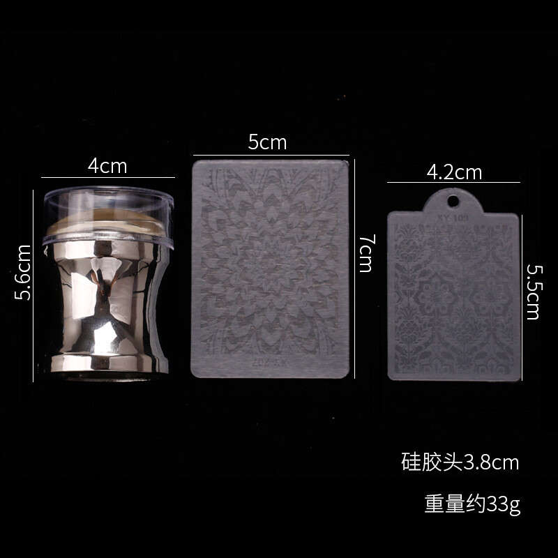 Platinum Silicone Stamper + 2 Scrapes 3.8cm with cover message number color