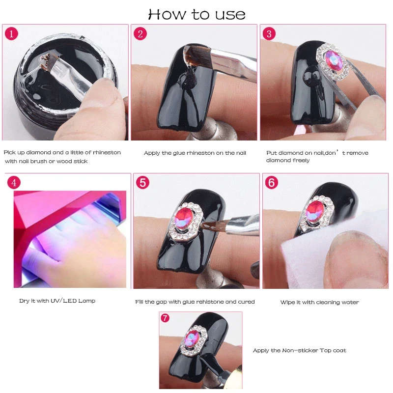Nail Art Rhinestone Glue Transparent DIY Sticky Lasting UV Gel Jewelry Stuck Drill Glue Decoration T