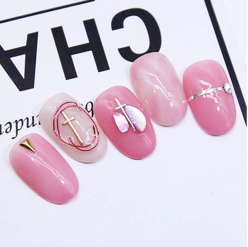 Metal Cross Alloy Nail Jewelry ( 10pcs )- Siver