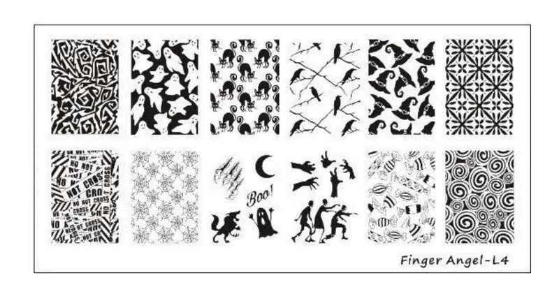 Nail Stamping Metal Plate - Finger Angel L ( Halloween ) message number