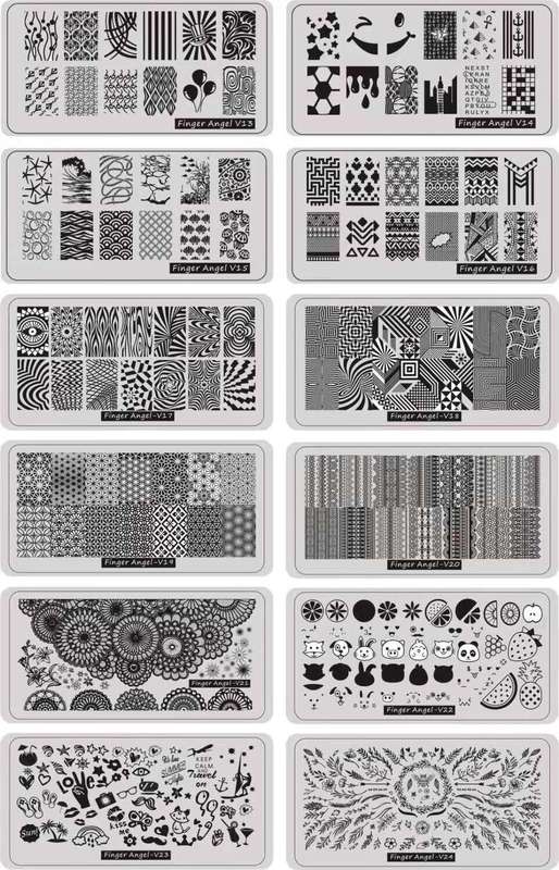 Nail Stamping Metal Plate - Finger Angel message number