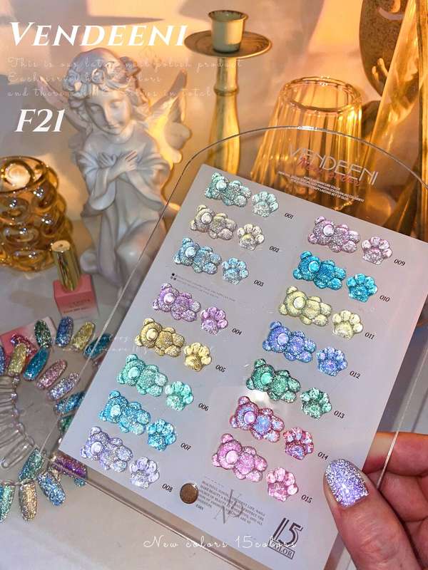 Vendeeni F21 Reflective Glitter Sparkling Diamond Gel Polish 15ml - 7
