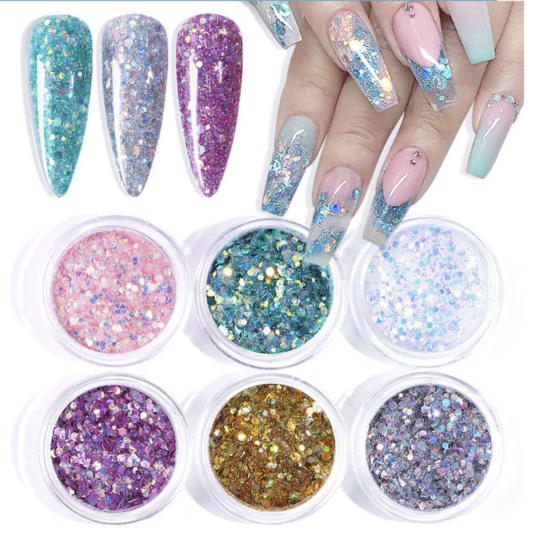 Charms 6 color's Sparkly Glitter set 12